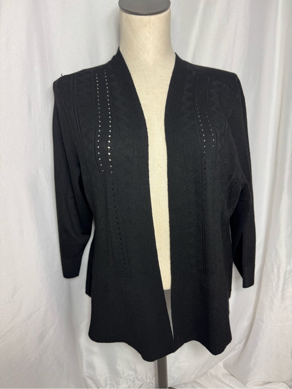 Black Open-Front Women's Cardigan Sweater business casual Large NWT